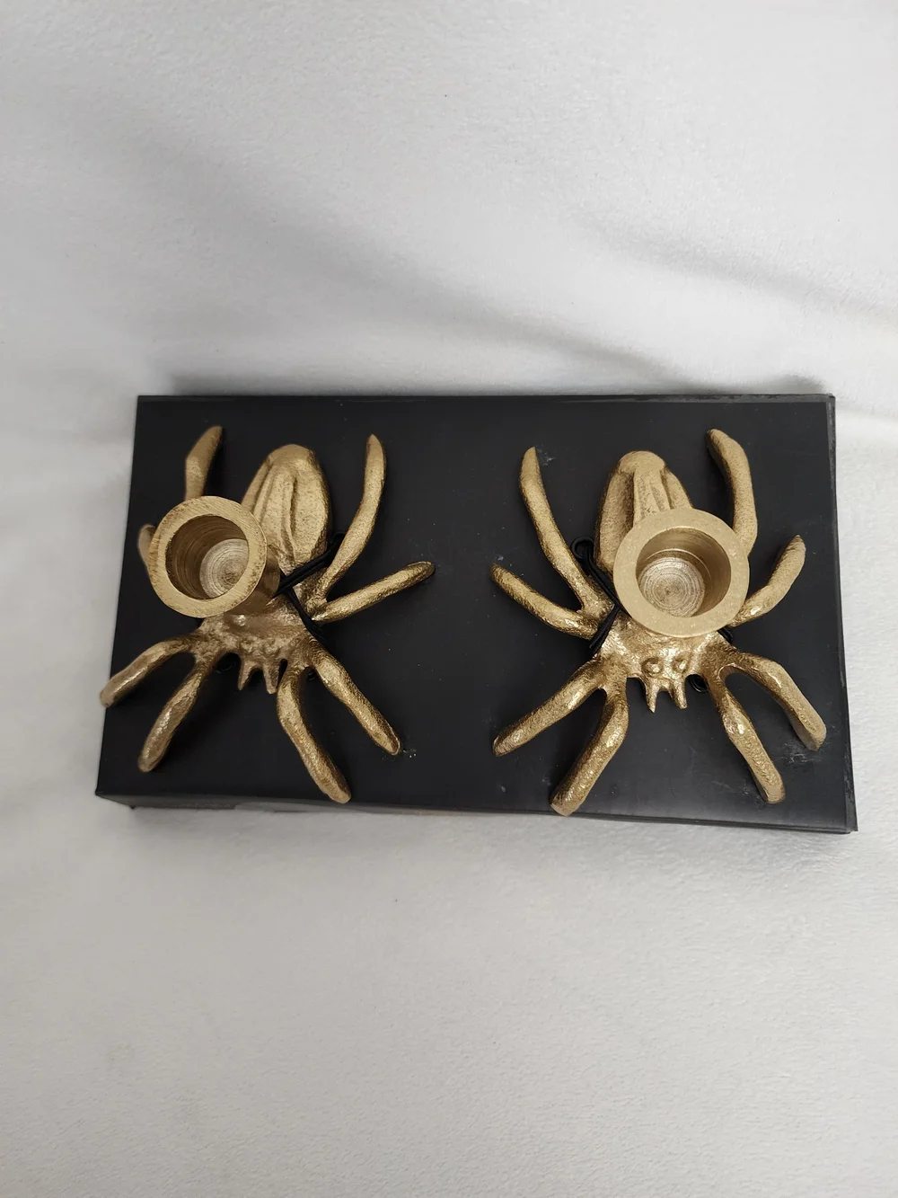 Gold Spider Candle Holders - Set of 2